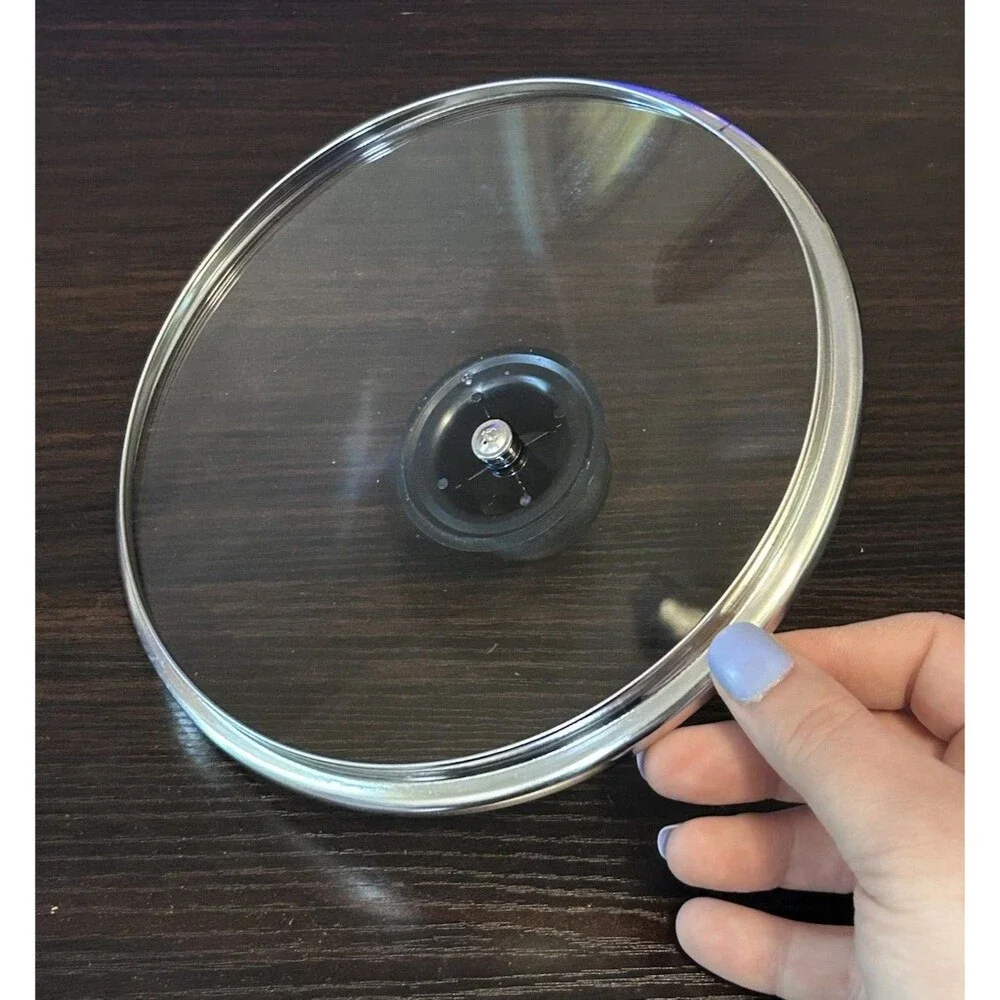 Tramontina 7” Glass Replacement Lid Stainless Rim Tempered Glass Lid Only